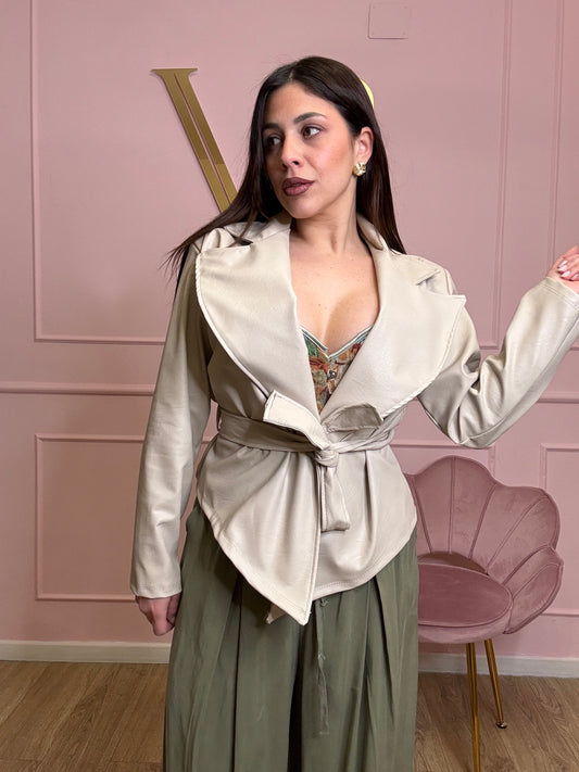 Giacca ecopelle simple